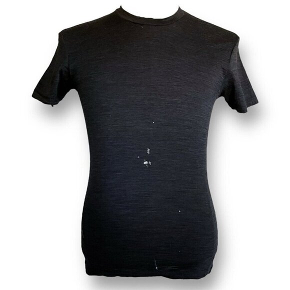 Icebreaker Mens Merino Wool Base Layer Top Sz Small Gray Short Sleeve Tee FLAWS - Picture 1 of 10